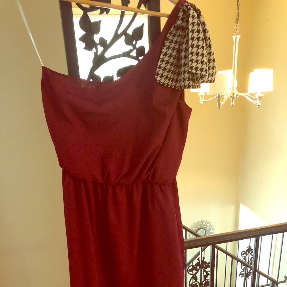 Bluetique maroon one shoulder dress
